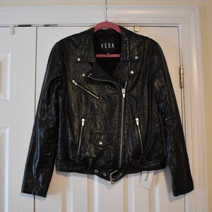 Veda Patent Leather Moto Jacket